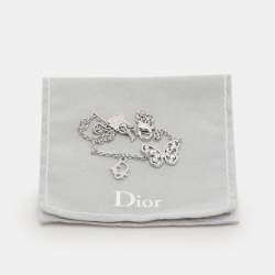 Dior Butterfly Crystals Silver Tone Metal Bracelet