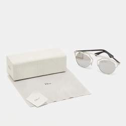 Dior Silver/Black Mirrored DiorSoReal Aviator Sunglasses