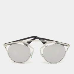 Dior Silver/Black Mirrored DiorSoReal Aviator Sunglasses