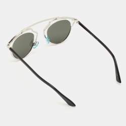 Dior Silver/Black Mirrored DiorSoReal Aviator Sunglasses