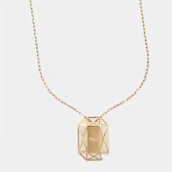 Dior Crystals Gold Tone Long Necklace