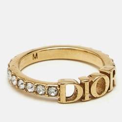 Christian Dior Dio(R)evolution Crystals Gold Tone Ring SIze 52