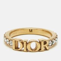 Christian Dior Dio(R)evolution Crystals Gold Tone Ring SIze 52
