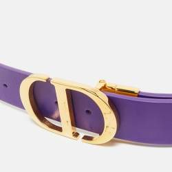 Dior Purple/White Leather 30 Montaigne Reversible Belt 