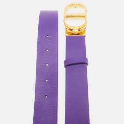 Dior Purple/White Leather 30 Montaigne Reversible Belt 