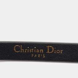 Dior Black Leather CD Logo Slim Belt 75 CM