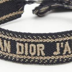 Dior Navy Blue J'adior Woven Friendship Bracelet