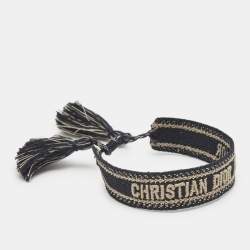Dior Navy Blue J'adior Woven Friendship Bracelet