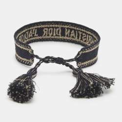 Dior Navy Blue J'adior Woven Friendship Bracelet