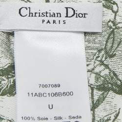 Dior White/Green ABCDior B 'Botanique' Silk Mitzah 