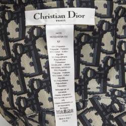 Christian Dior Navy Blue Synthetic Reversible Teddy-D Oblique Bucket Hat Size 57