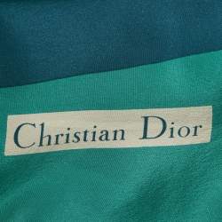 Christian Dior Vintage Blue Printed Silk Scarf 