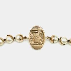 Dior Mise en Dior Faux Pearl Gold Tone Necklace