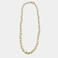 Dior Mise en Dior Faux Pearl Gold Tone Necklace