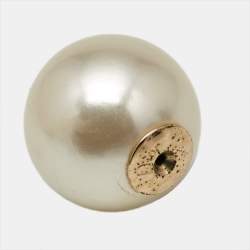 Dior Tribales Faux Pearl Gold Tone Earrings