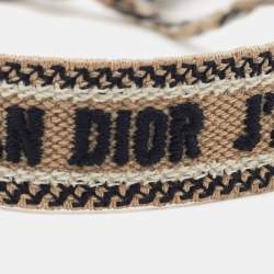 Pre Owned Dior Blue/Beige J'adior Cotton Embroidered Bracelet Set