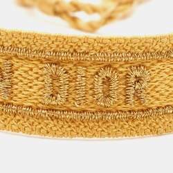 Pre Owned Dior Pink/Yellow J'adior Cotton Embroidered Bracelet Set of 2