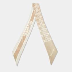 Pre Owned Christian Dior Beige Cannage Micha Bandeau