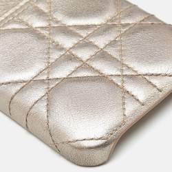 Pre Owned Dior Metallic Beige Cannage Leather Lady Dior iPhone 12/12 Pro Case