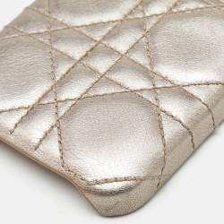 Pre Owned Dior Metallic Beige Cannage Leather Lady Dior iPhone 12/12 Pro Case