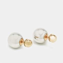 Pre Owned Dior Tribales Two Tone Metal Earrings