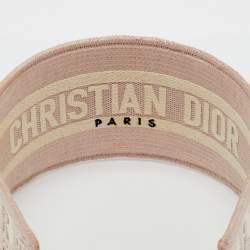Pre Owned Dior Pink Oblique Pattern Wide Headband