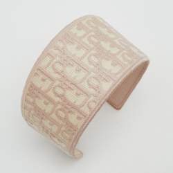Pre Owned Dior Pink Oblique Pattern Wide Headband