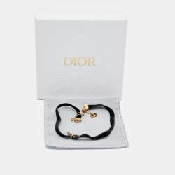 Pre Owned Dior Butterfly Crystals Enamel Gold Tone Velvet Necklace