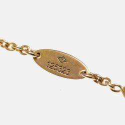 Pre Owned Christian Dior Rose Des Vents 18K Pink Gold Carnelian Charm Bracelet