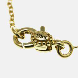 Pre Owned Christian Dior Rose Des Vents Heart 18K Yellow Gold Carnelian Pendant Necklace