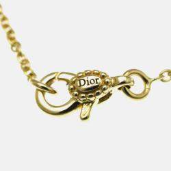 Pre Owned Christian Dior Rose Des Vents Heart 18K Yellow Gold Carnelian Pendant Necklace