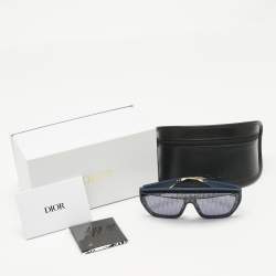 Pre Owned Dior Navy Blue Oblique DiorClub 31B8 Shield Sunglasses
