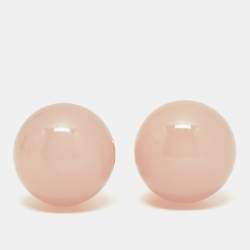 مملوكة مسبقًا Dior Tribales Pink Resin Gold Tone Stud Earrings