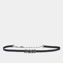 Pre Owned Dior Jadior Multicolor Crystal Silver Tone Choker Necklace
