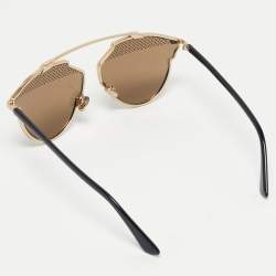 Pre Owned Dior Gold/Black RHL5V So Real Studded Aviator Sunglasses