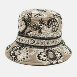 Pre Owned Dior Beige Embroidered Canvas D-bobby Bucket Hat Size 59