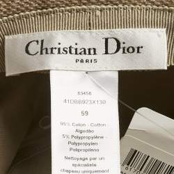 Pre Owned Dior Beige Embroidered Canvas D-bobby Bucket Hat Size 59