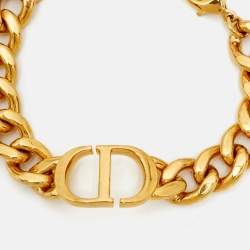 Pre Owned Dior 30 Montaigne Gold Tone Metal Bracelet