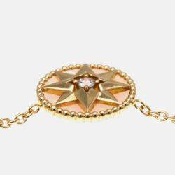 مملوكة مسبقًا Christian Dior Rose Des Vents 18K Pink Gold Diamond Opal Pendant Necklace
