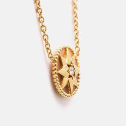 مملوكة مسبقًا Christian Dior Rose Des Vents 18K Pink Gold Diamond Opal Pendant Necklace