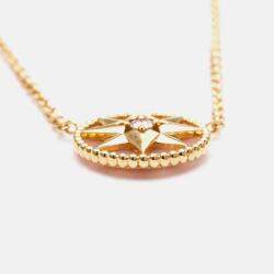 مملوكة مسبقًا Christian Dior Rose Des Vents 18K Pink Gold Diamond Opal Pendant Necklace
