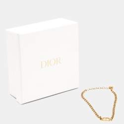 Pre Owned Dior Petit CD Gold Tone Necklace
