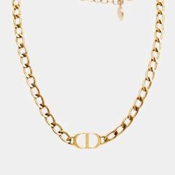 Pre Owned Dior Petit CD Gold Tone Necklace