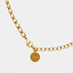 Pre Owned Dior Petit CD Gold Tone Necklace