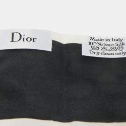 Pre Owned Christian Dior White Printed Silk Yin-Yang Mitzah