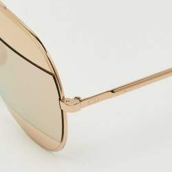 Pre Owned Dior Gold Tone Mirrored 0000J Split1 Aviator Sunglasses