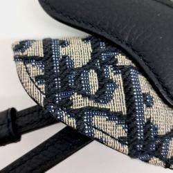 Pre Owned Dior Black Leather Saddle Bird Keychain