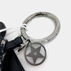Pre Owned Dior Black Leather Saddle Bird Keychain