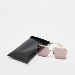 Pre Owned نظارة شمسية ديور "إيفرديور S1U" مربعة وردية/ذهبية اللون