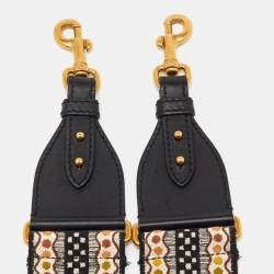 Pre Owned Dior Multicolor Studded Canvas and Leather Bohemian Inspired Shoulder Strap